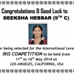 Congratulations to Deeksha Hebbar