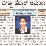 Kum.Deeksha Hebbar selected for International Science and Engineering Fair-2014 and to visit NASA